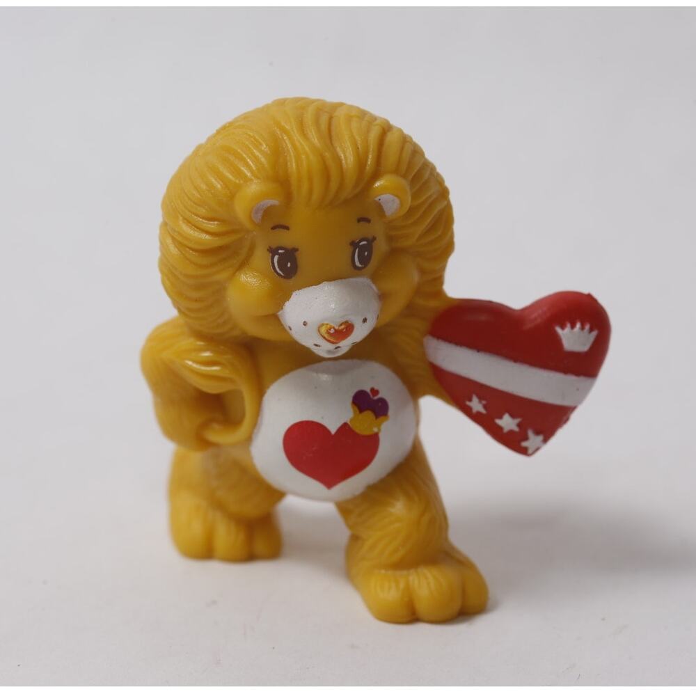 1980s Care Bears Cousins Brave Heart Lion w Red Heart Figurine ~ 260817-WH 1003